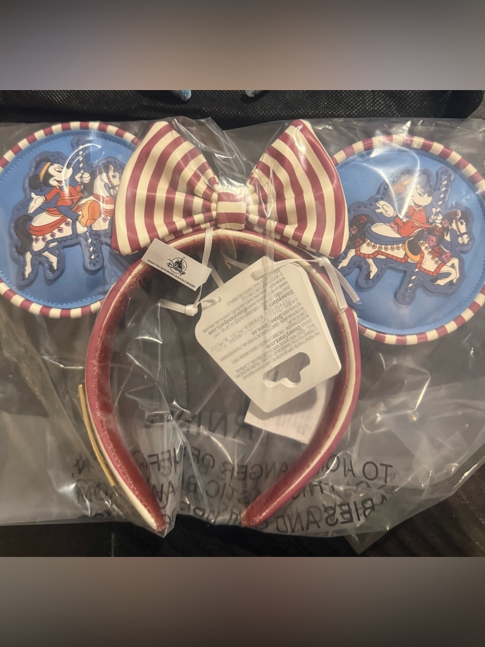 NWT Disney Parks Boardwalk Striped Minnie Mouse Ears